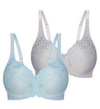 Load image into Gallery viewer, Triumph Embroidered Minimiser Underwire Bra - 2 bra pack