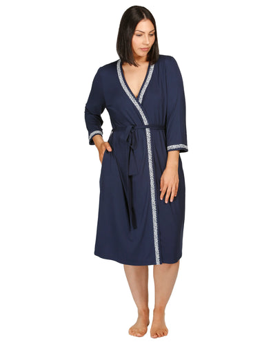 Yuu Mid length Sleeve Confetti lace Wrap robe Y834
