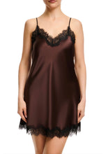 Load image into Gallery viewer, Sainted Sisters Chocolate 100% Silk Chemise Nightie