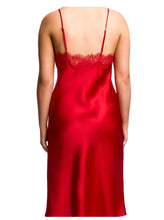 Load image into Gallery viewer, Sainted Sisters Scarlett Red Mid Length Silk Chemise
