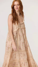 Load image into Gallery viewer, Madrigal Embroidered Floral &amp; Lace Maxi. Faded rose print