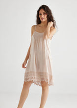 Load image into Gallery viewer, Amelie Lace Edge Cotton Slip Nightie in Blush