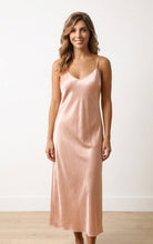 Load image into Gallery viewer, Essence calf length Satin chemise Nightie 051CHC