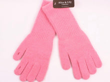 Load image into Gallery viewer, Plain glove in soft combined wool and angora (80%) with extended wrist length for added warmth pink STYLE:S/LK5236 Pink or Blue