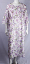 Load image into Gallery viewer, AL/ND-613 Alice &amp; Lily Long Sleeve cotton full length lilac floral winter nightie with swiss dot &amp; lace yoke. lilac.
