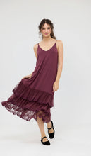 Load image into Gallery viewer, Evangeline Lace Slip in Bordeaux
