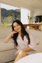 Load image into Gallery viewer, The Goodnight Society Sand Stripes Shirt and Pants Pj set 100% Cotton