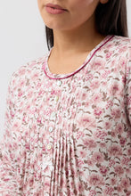 Load image into Gallery viewer, Yuu Bloom Pleat Nightie in Bordeaux floral Y323B6