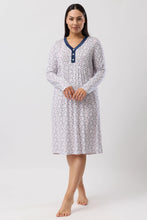 Load image into Gallery viewer, Yuu Navy Long Sleeve Winter Nightie Y329J6