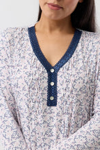 Load image into Gallery viewer, Yuu Navy Long Sleeve Winter Nightie Y329J6