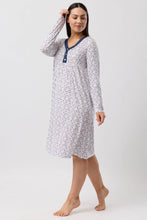 Load image into Gallery viewer, Yuu Navy Long Sleeve Winter Nightie Y329J6