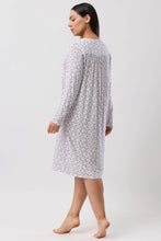 Load image into Gallery viewer, Yuu Navy Long Sleeve Winter Nightie Y329J6