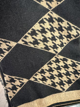 Load image into Gallery viewer, Stella and Gemma Scarf Black and Coffee Houndstooth NZ Scarfs