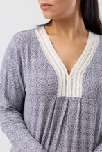 Load image into Gallery viewer, Yuu Casablanca Long Sleeve Nightie Bluestone Y320C6