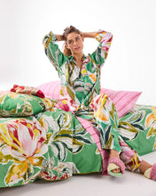 Load image into Gallery viewer, Kip &amp; Co Somerset Green Eco Satin Long Sleeve Shirt and Pant Pyjama Set