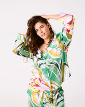 Load image into Gallery viewer, Kip &amp; Co Somerset Green Eco Satin Long Sleeve Shirt and Pant Pyjama Set