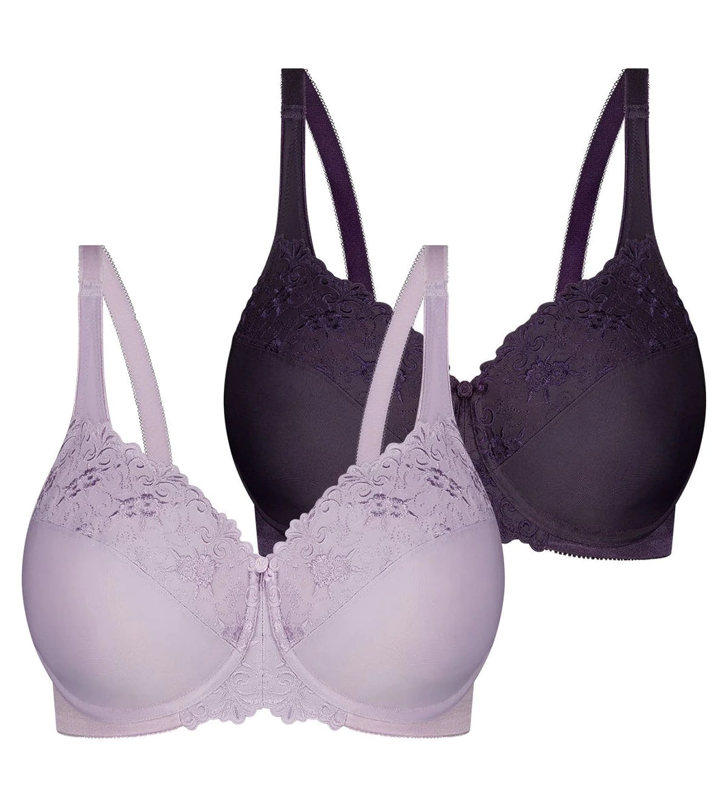 Triumph Embroidered Minimiser Underwire Bra - 2 bra pack
