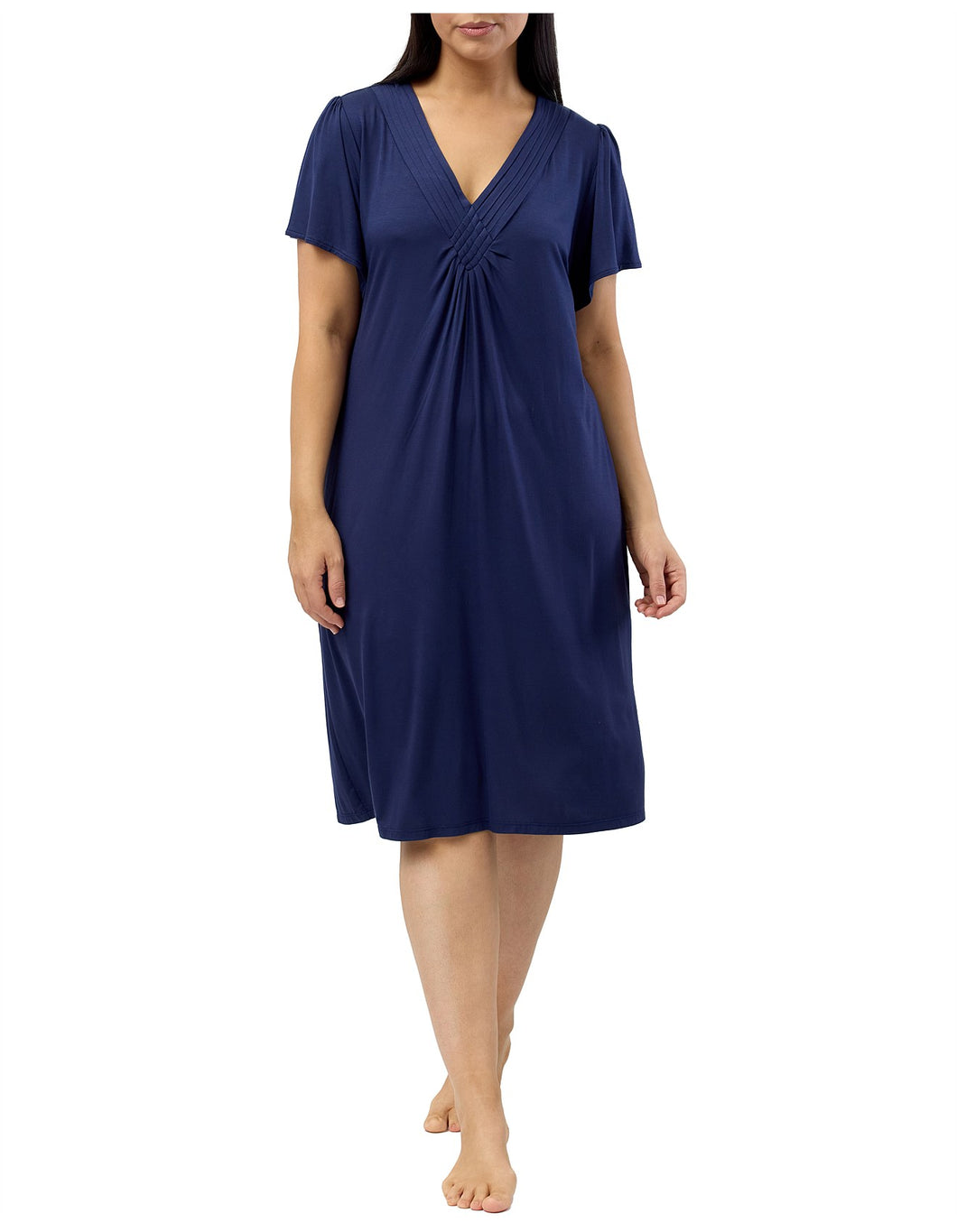 Yuu Short sleeve diamond pleat nightie y346dp