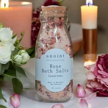 Load image into Gallery viewer, Anoint rose bath salts bottle