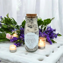 Load image into Gallery viewer, Anoint  lavender and patchouli bath salts bottle