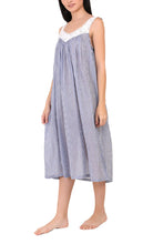 Load image into Gallery viewer, Arabella 100% Cotton Sleeveless Nightgown in Blue Gingham MD-410EE/B