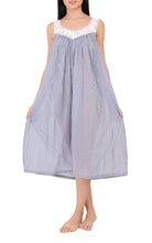 Load image into Gallery viewer, Arabella 100% Cotton Sleeveless Nightgown in Blue Gingham MD-410EE/B