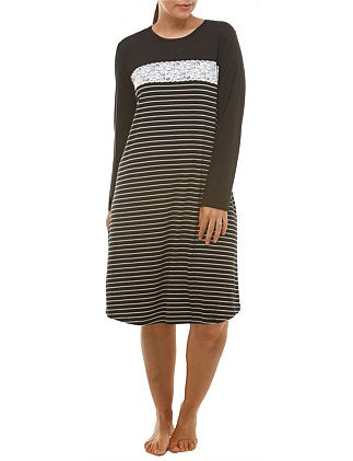 Yuu Long Sleeve stripe Nightdress Y626