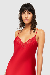 Silk long Chemise with Lace GPM401